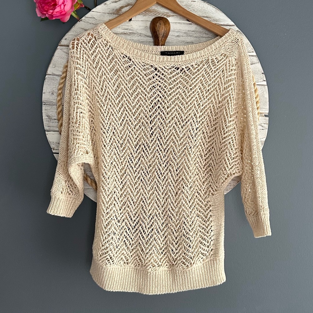 Tahari crochet - open knit top